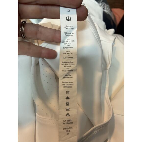 Lululemon Everlux Mesh-Back Tennis Dress White/Ivory Size 12 - Picture 5 of 7
